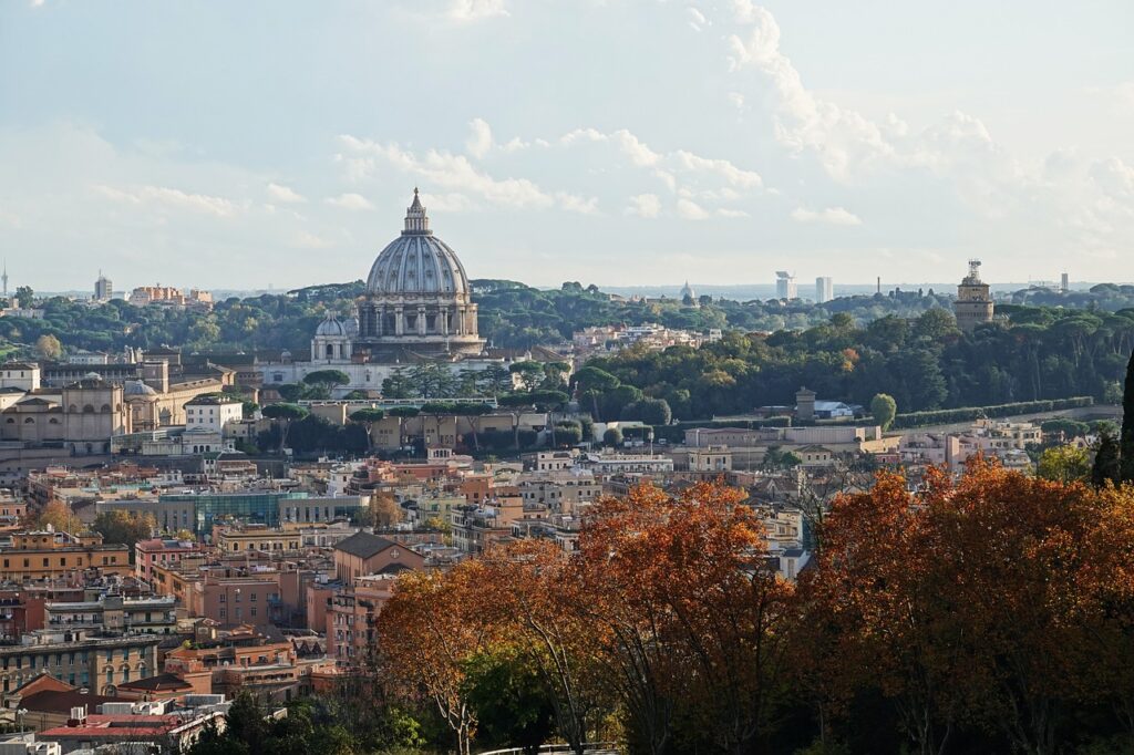 rome romatic places in autumn vatican